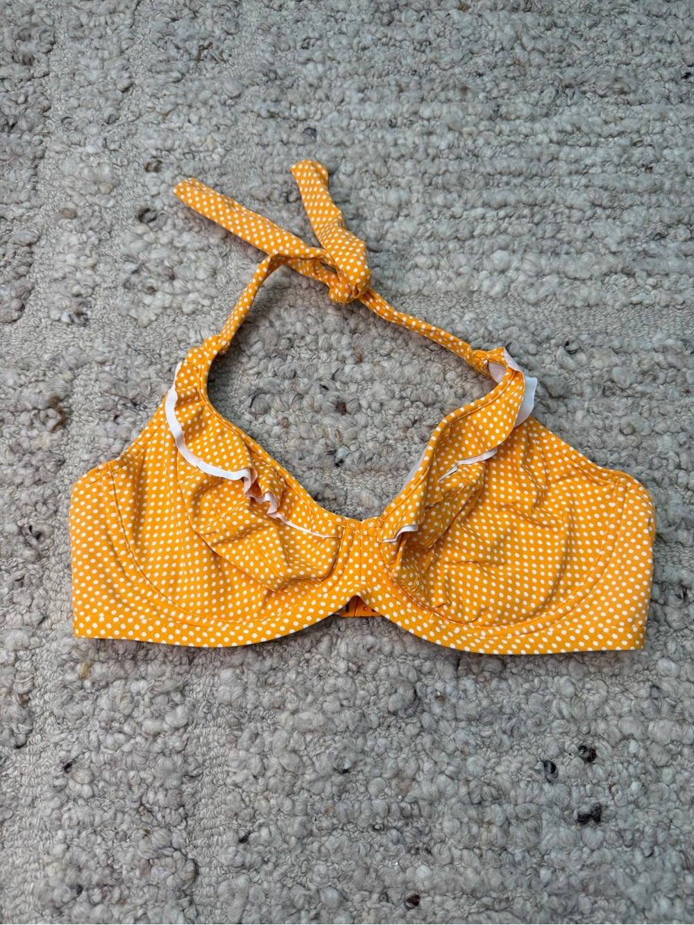 Freya Yellow Polka Dot Ruffle Bikini Top